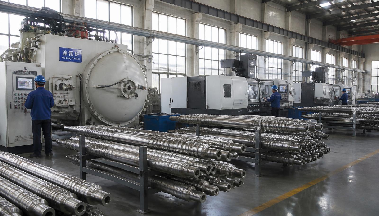Screw barrel manufacturing facility