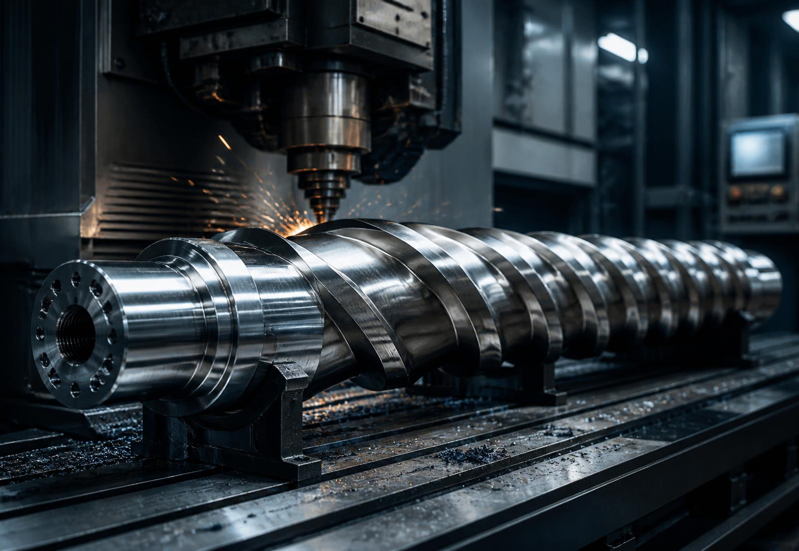 Precision machining of a plastic processing screw barrel